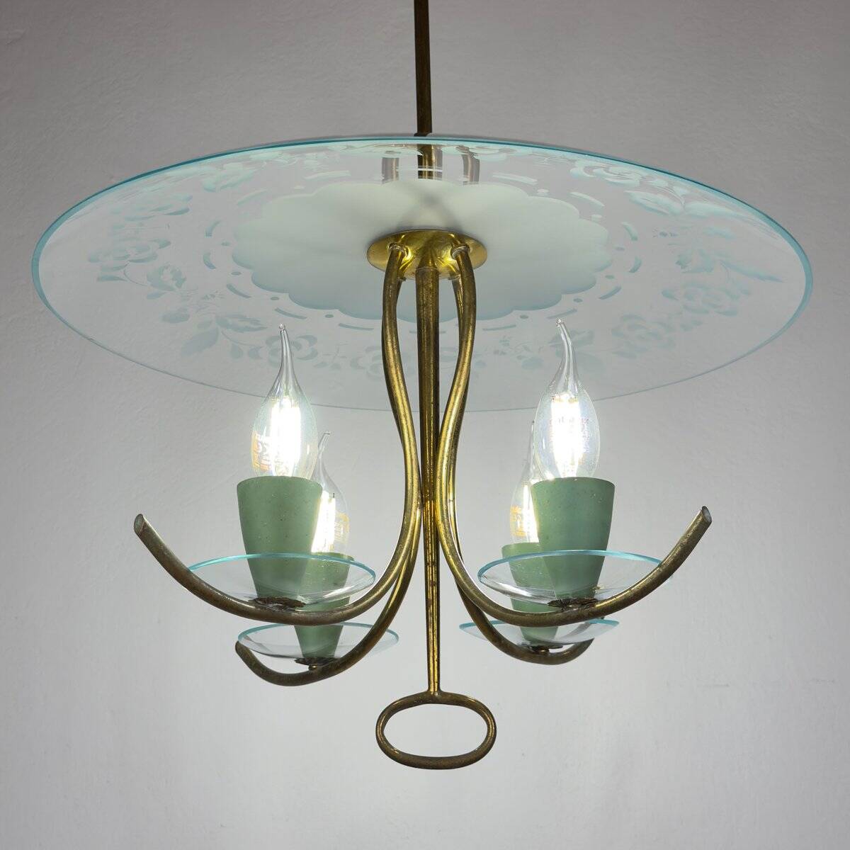 Vintage chandelier attributed to Pietro Chiesa for Fontana Arte, Italy, 1930s.
