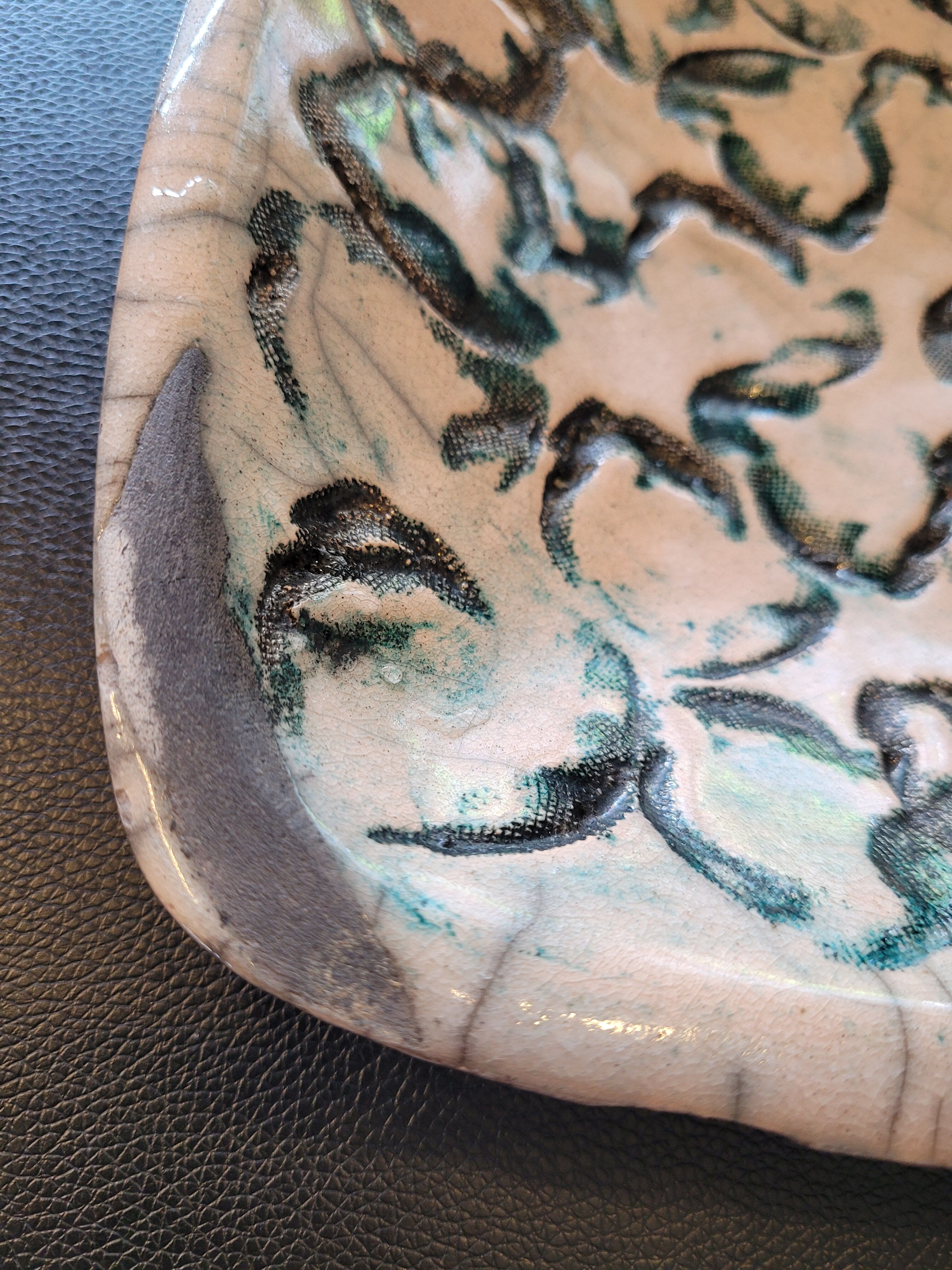 Japanese square dish in Raku
