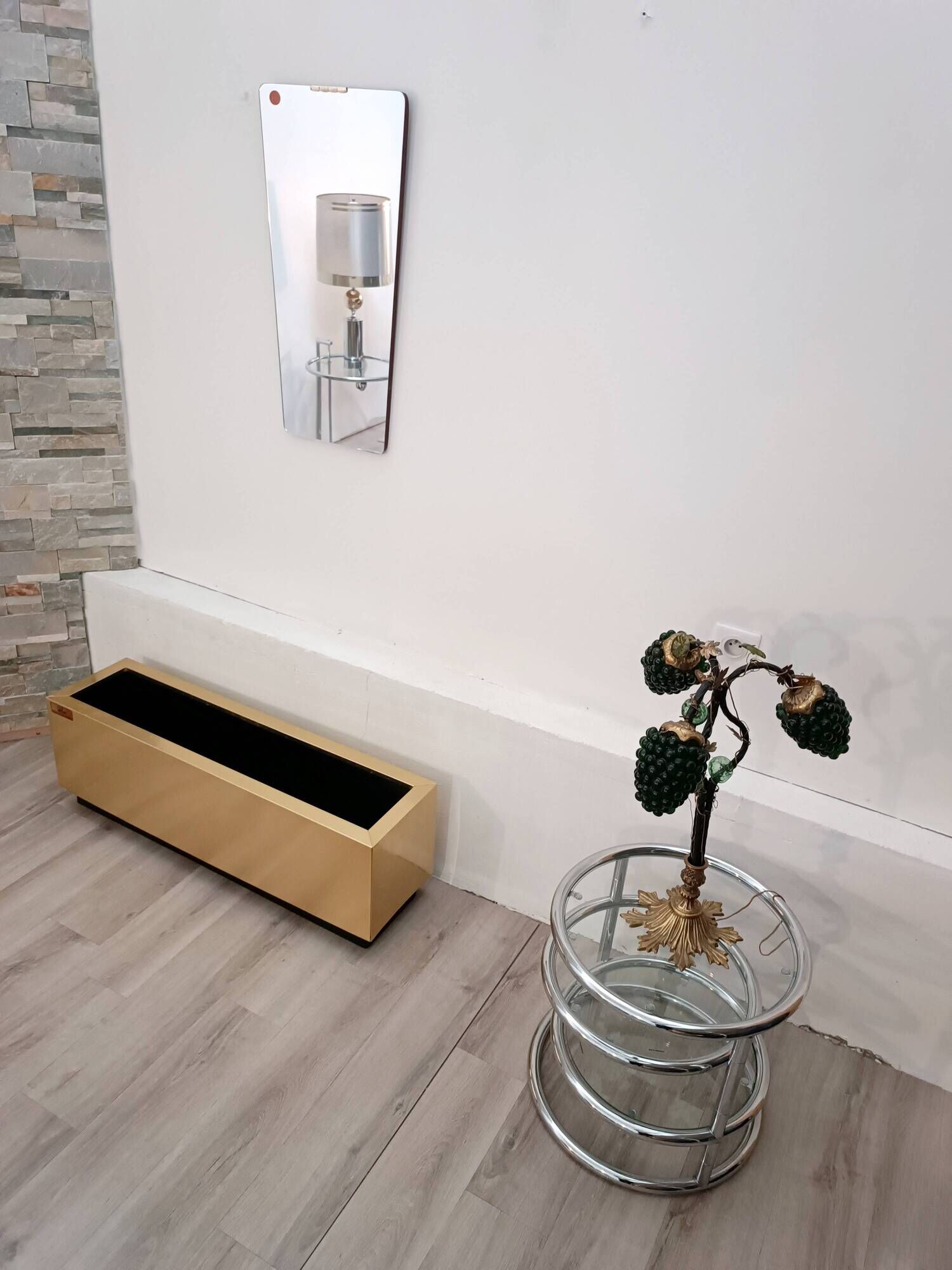Brass planter by Hobby Flowers Barcelona, 1990