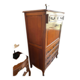 Wooden drop-leaf secretary in Louis XV style