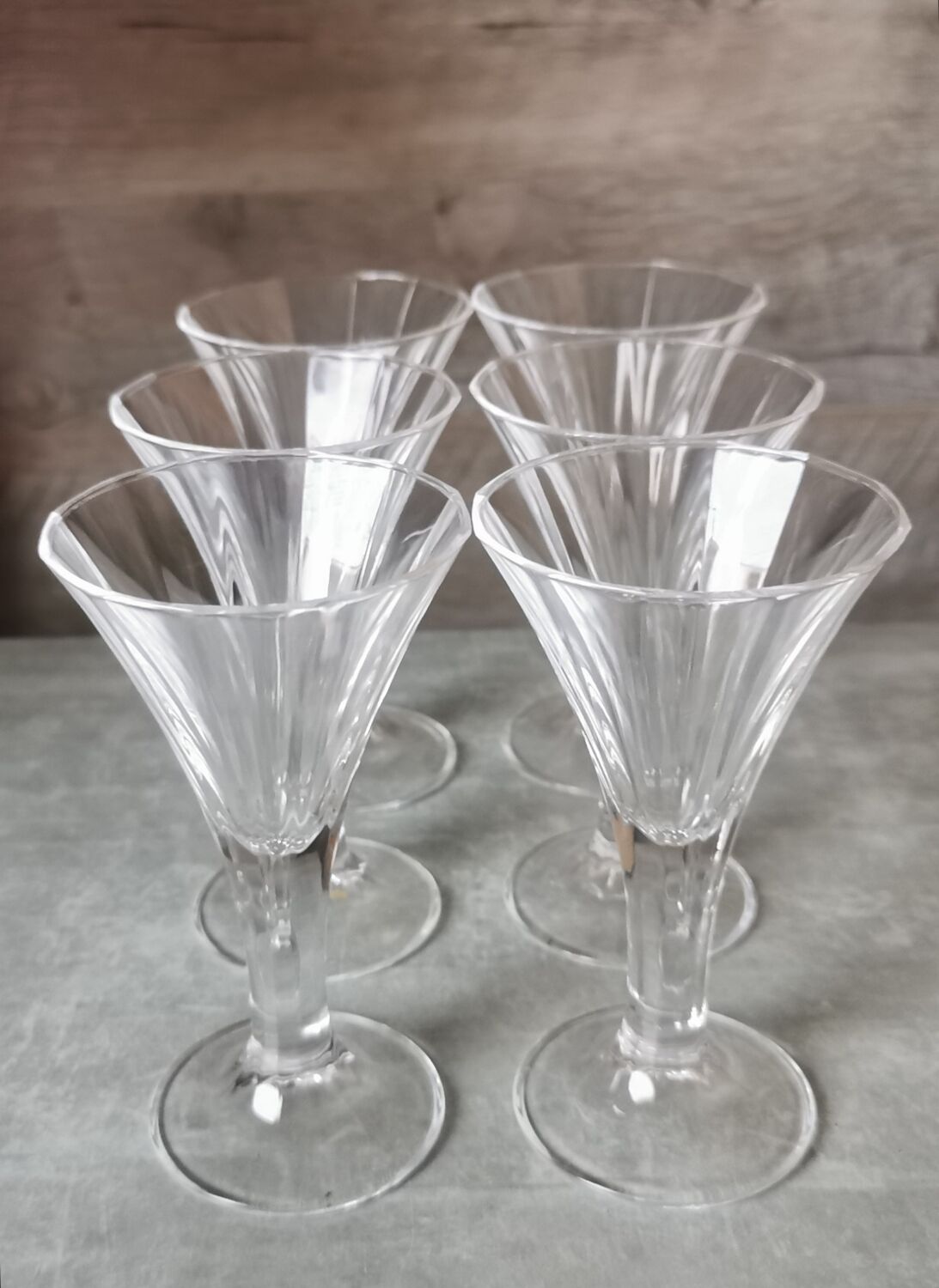 Durand Monceaux crystal liqueur glasses