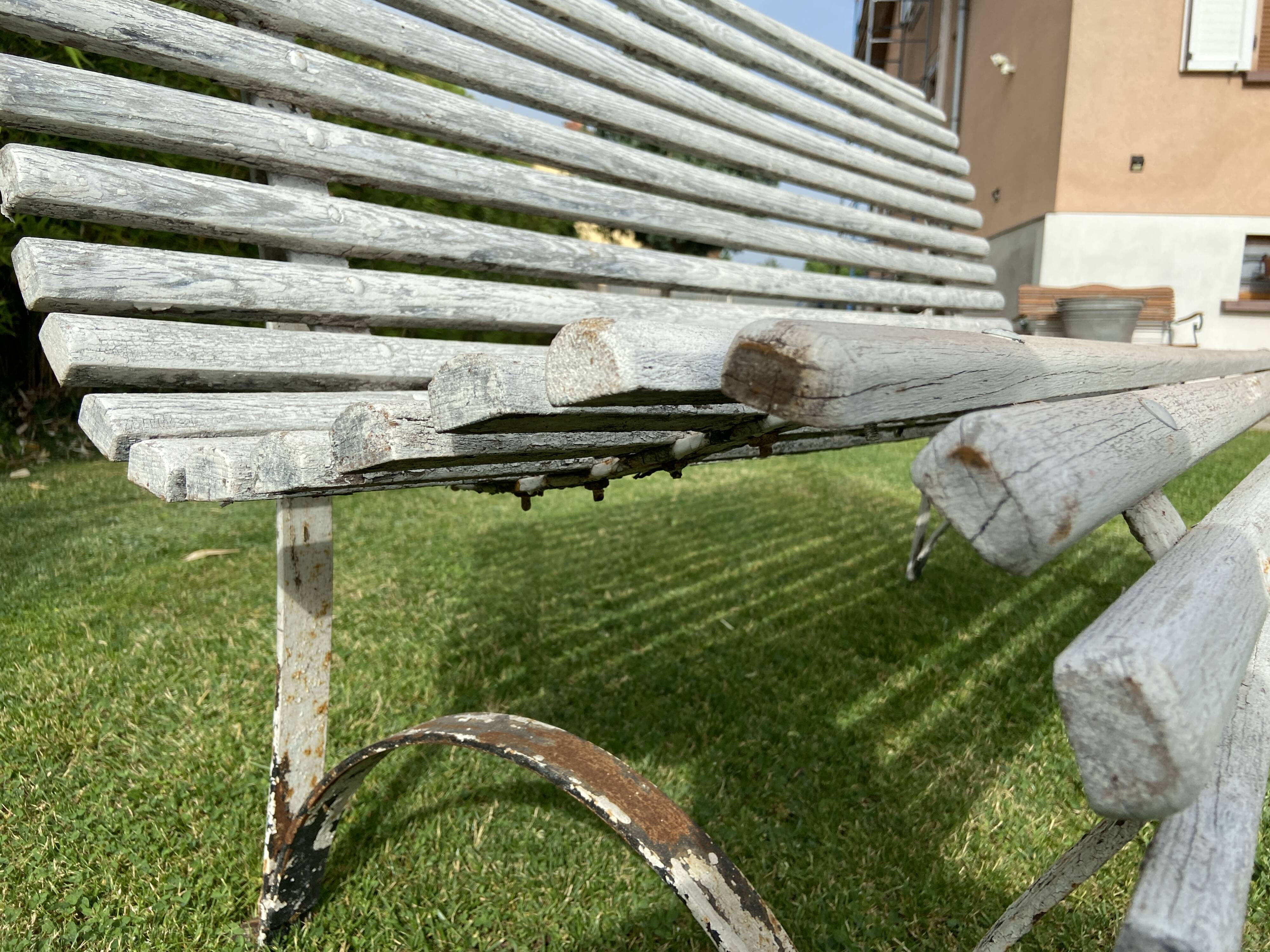 Banc vintage de jardin des années 60