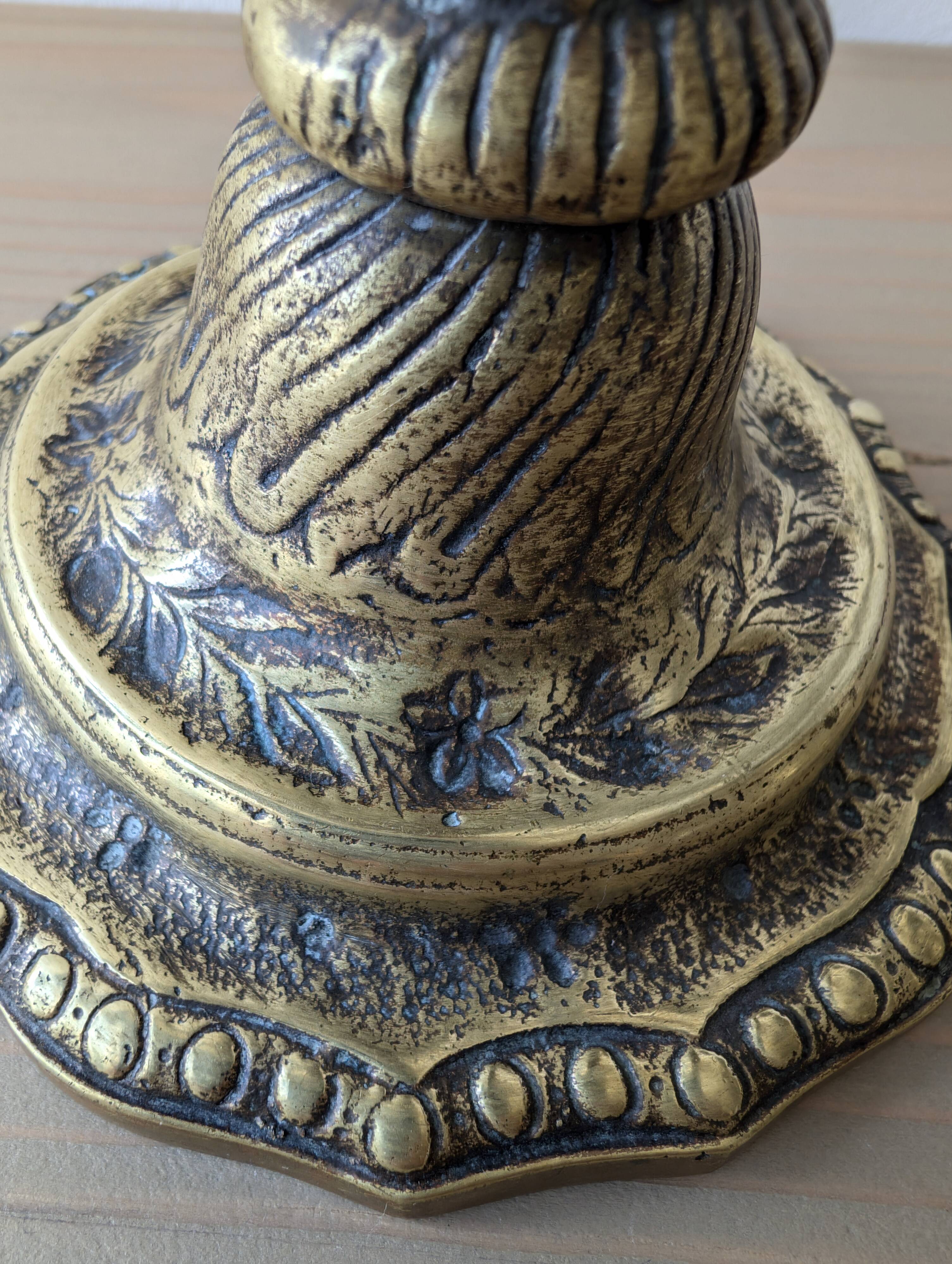 Pair of bronze candlesticks