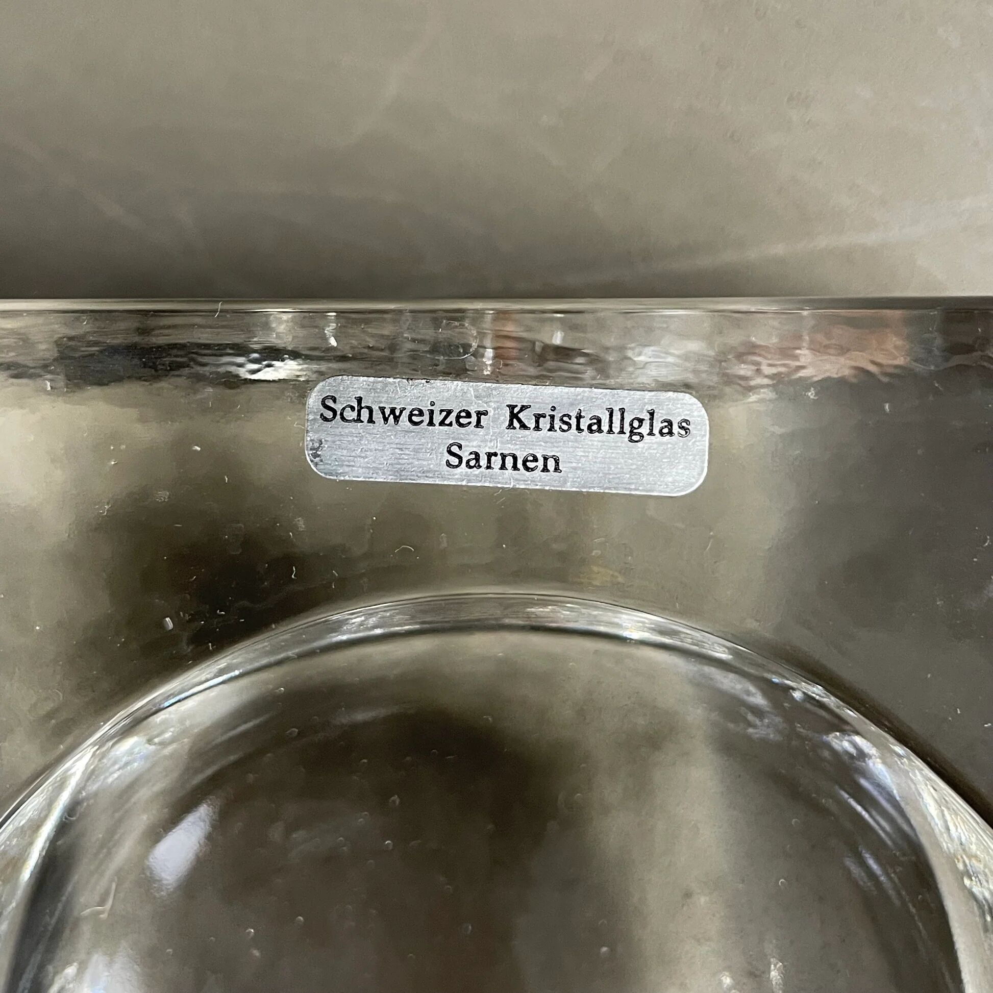 Pressed crystal ashtray from Sarnen