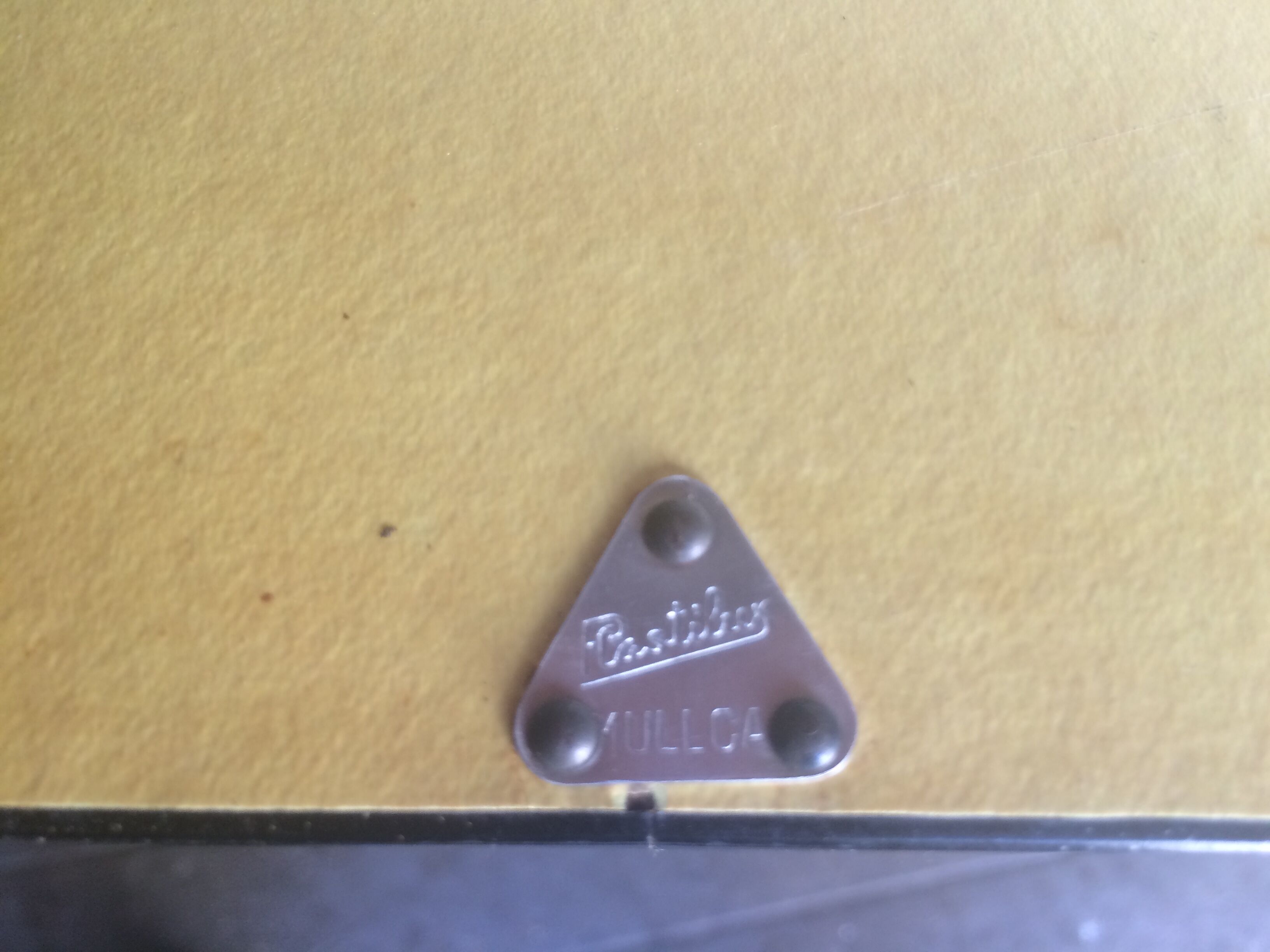 Plastilux yellow formica table with extensions 50s