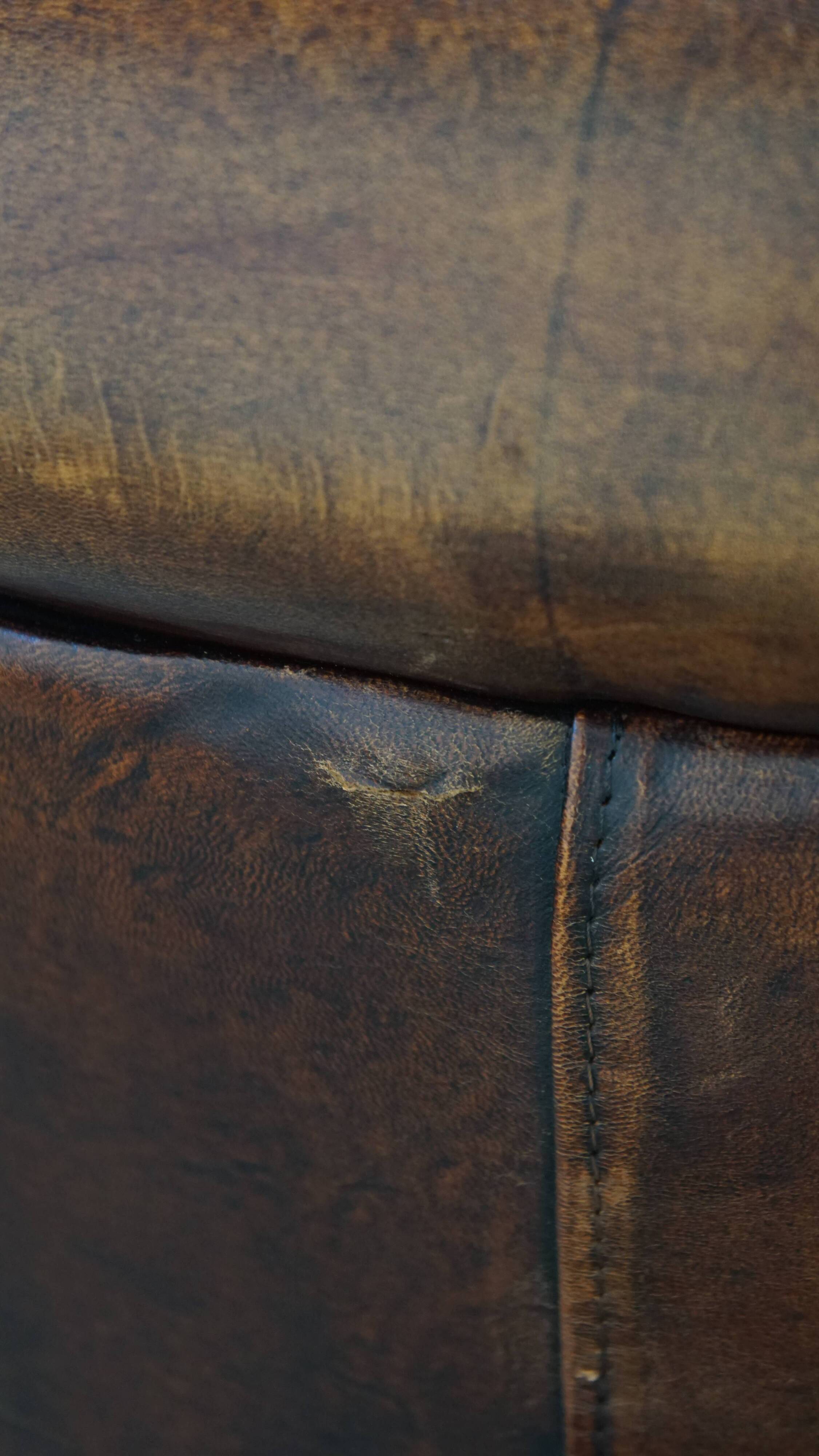 Club chair made of sheepskin leather