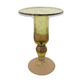 Green bubbled glass candlestick