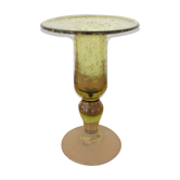 Bougeoir en verre bullé vert