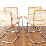 4 cesca b32 breuer chairs made in italy - cane seats reworked
