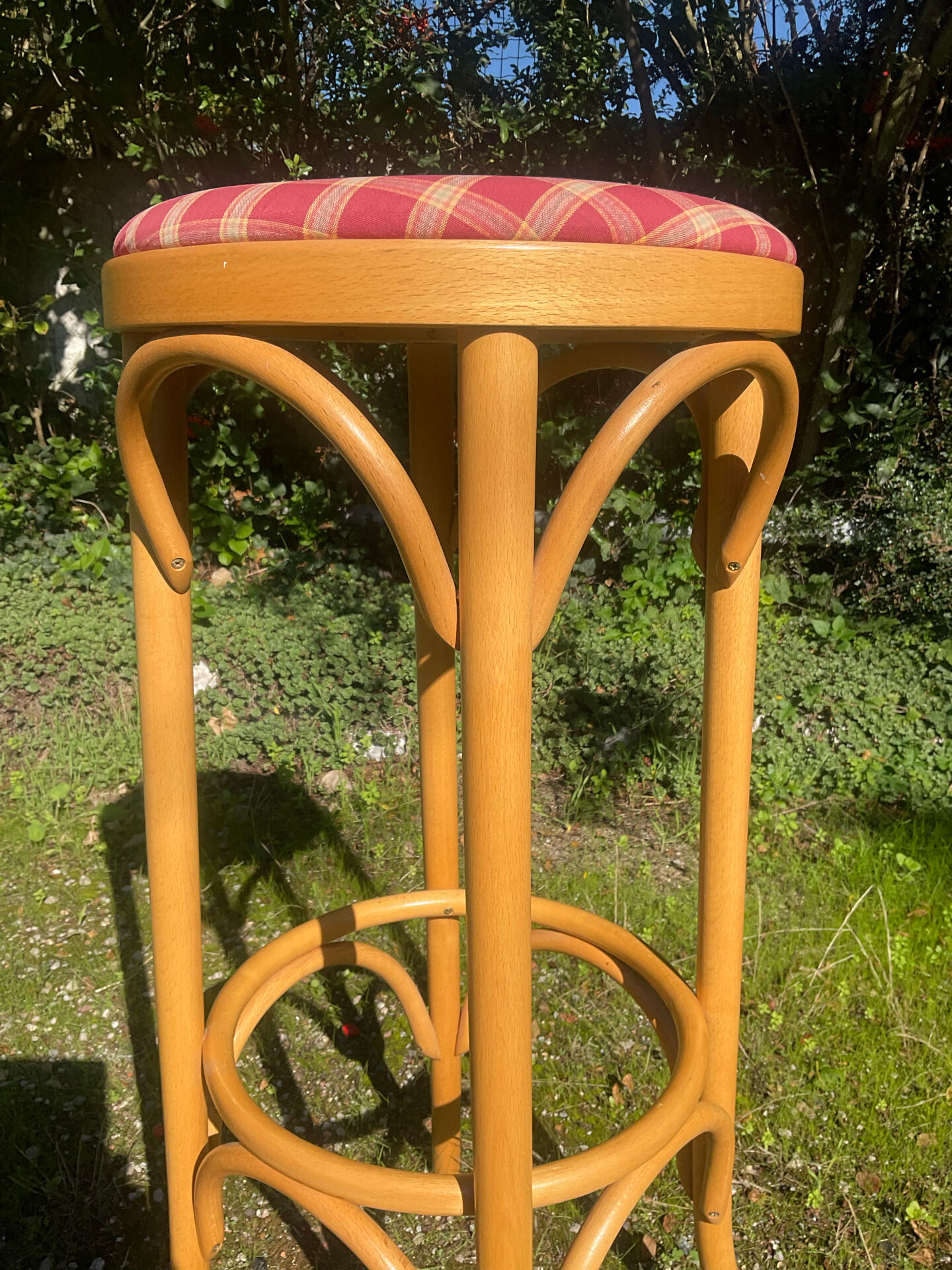 Vintage rattan bar stool from the 70s.