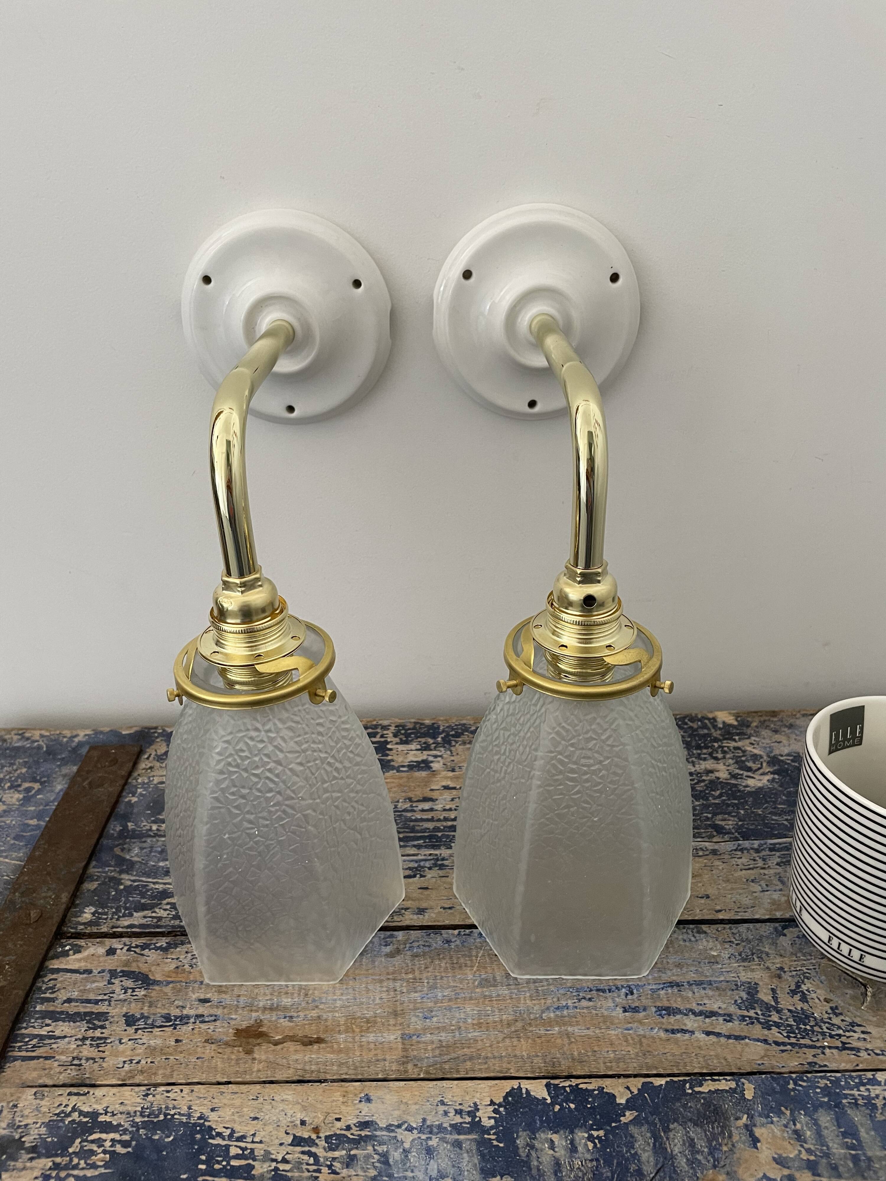 Pair of art deco wall lights