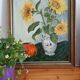 Sunflower and pumpkin painting signed J. Dubuc Berteaux