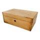Small wooden storage chest box with keyless lid