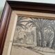 Old painting drawing in ink signed , Les Palmiers