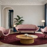 Vintage Mid-Century Space Age Velour Lounge Set from Paged, 1972, Set of 3