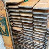 Lot one table and two vintage benches