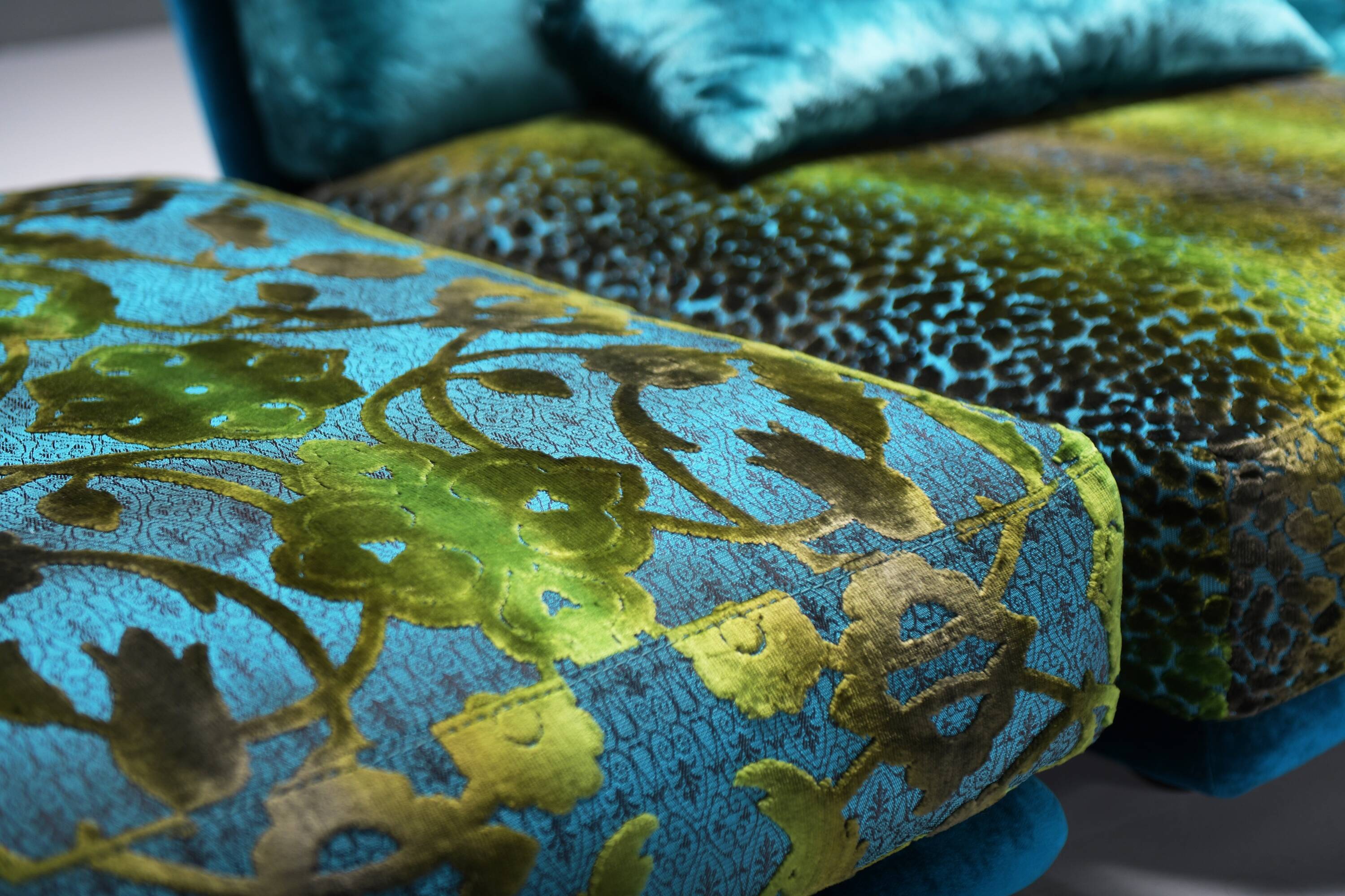 Stunning NAPALI 126 modular velvet sofa by the Bretz Brothers for Bretz Germany