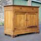 Low wooden sideboard, chest, storage unit, interior decoration Measurement: Length 140 cm. Height