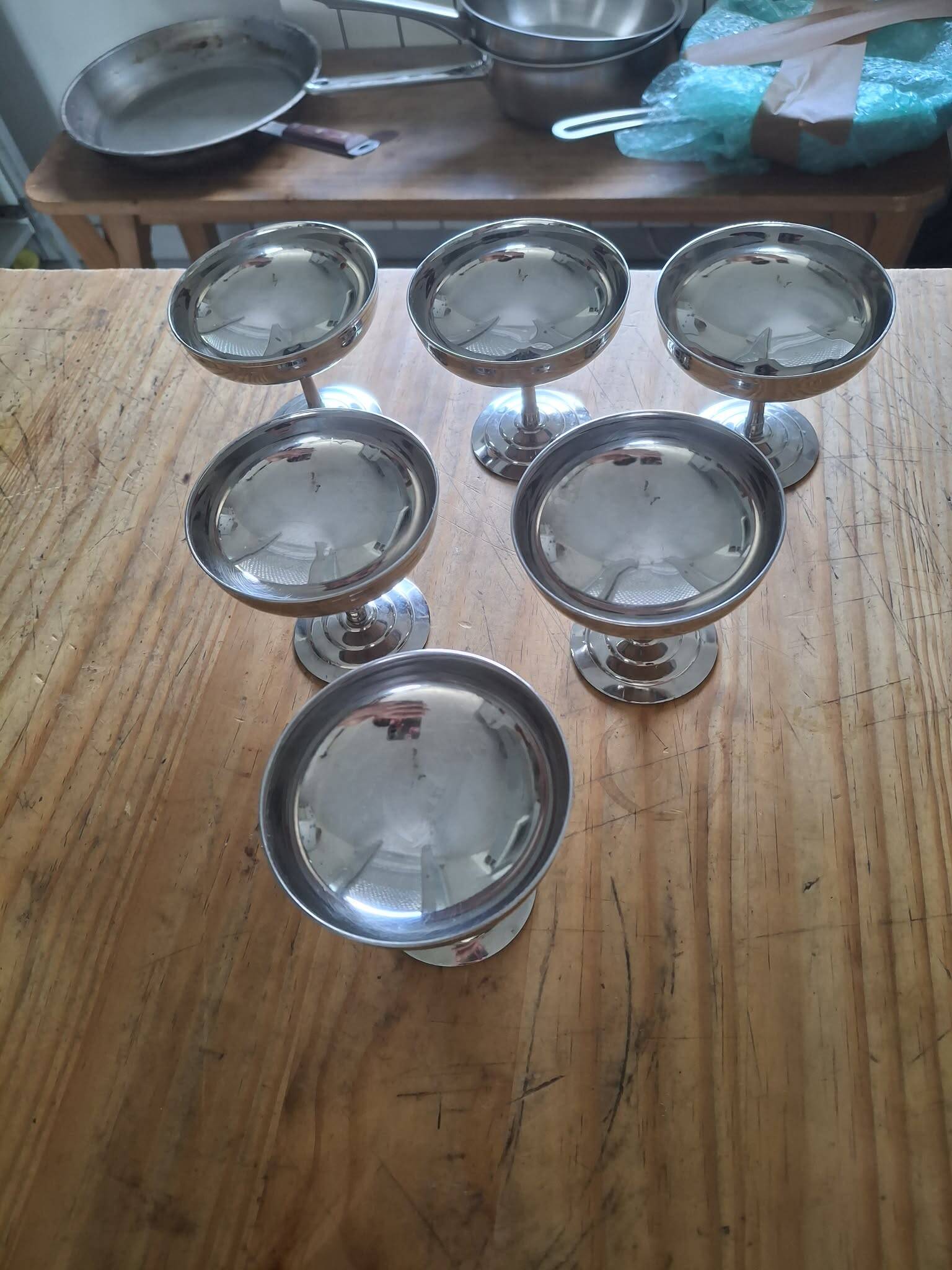 Stainless steel ice cream bowls 18/10 – Létang & Rémy, France Stainless steel ice cream bowls