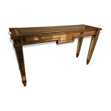 Console en miroir avec pieds en bois patiné argent
