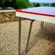 Table "floating" Space age 1970 Red Glass and Dove Tail - 140x80cm