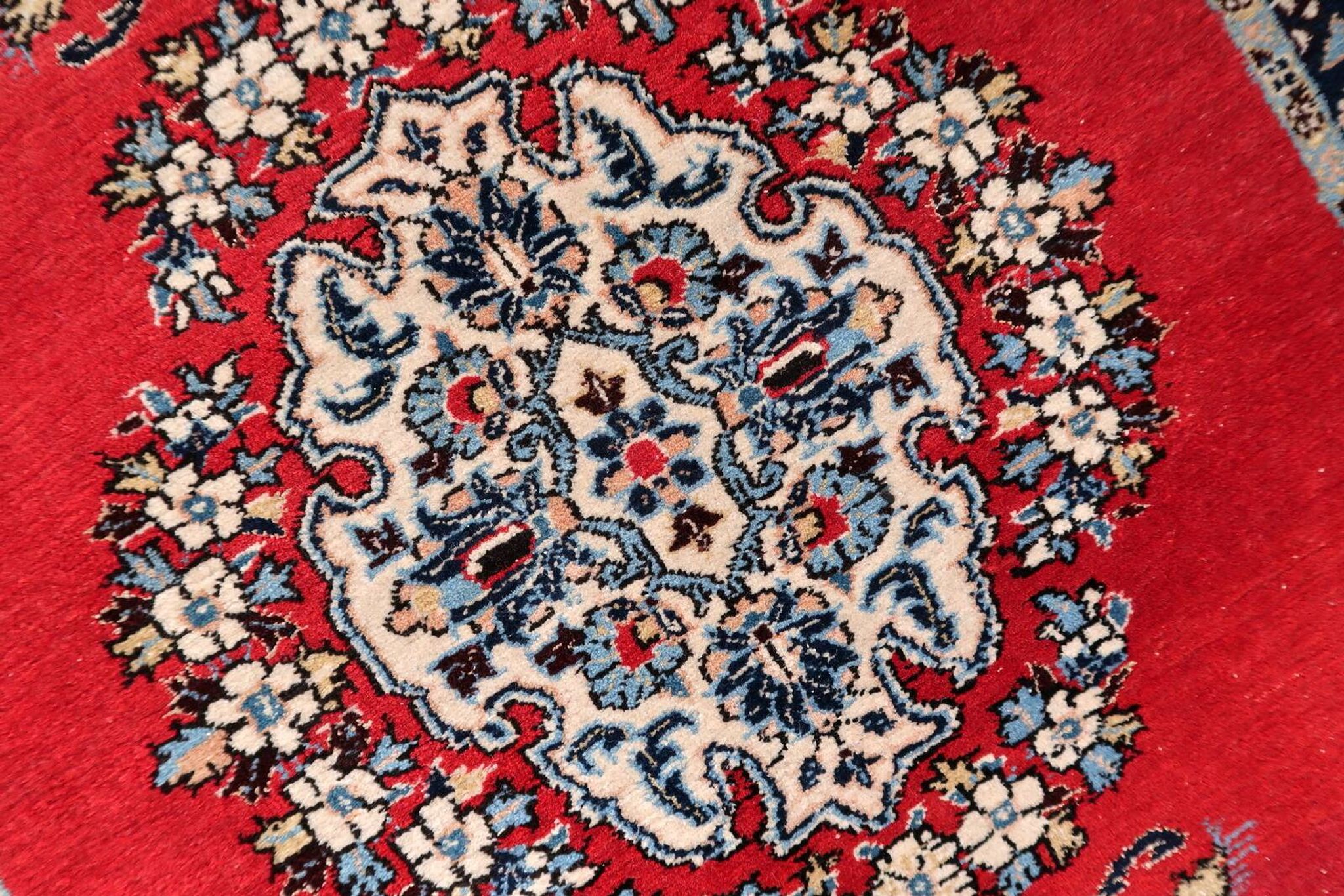 Tapis vintage fait main Tabriz 80 x 126 cm laine rouge vif - 1C1048