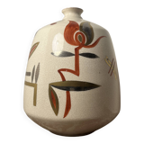 Ceramic vase with crackled enamel - Gustave Asch