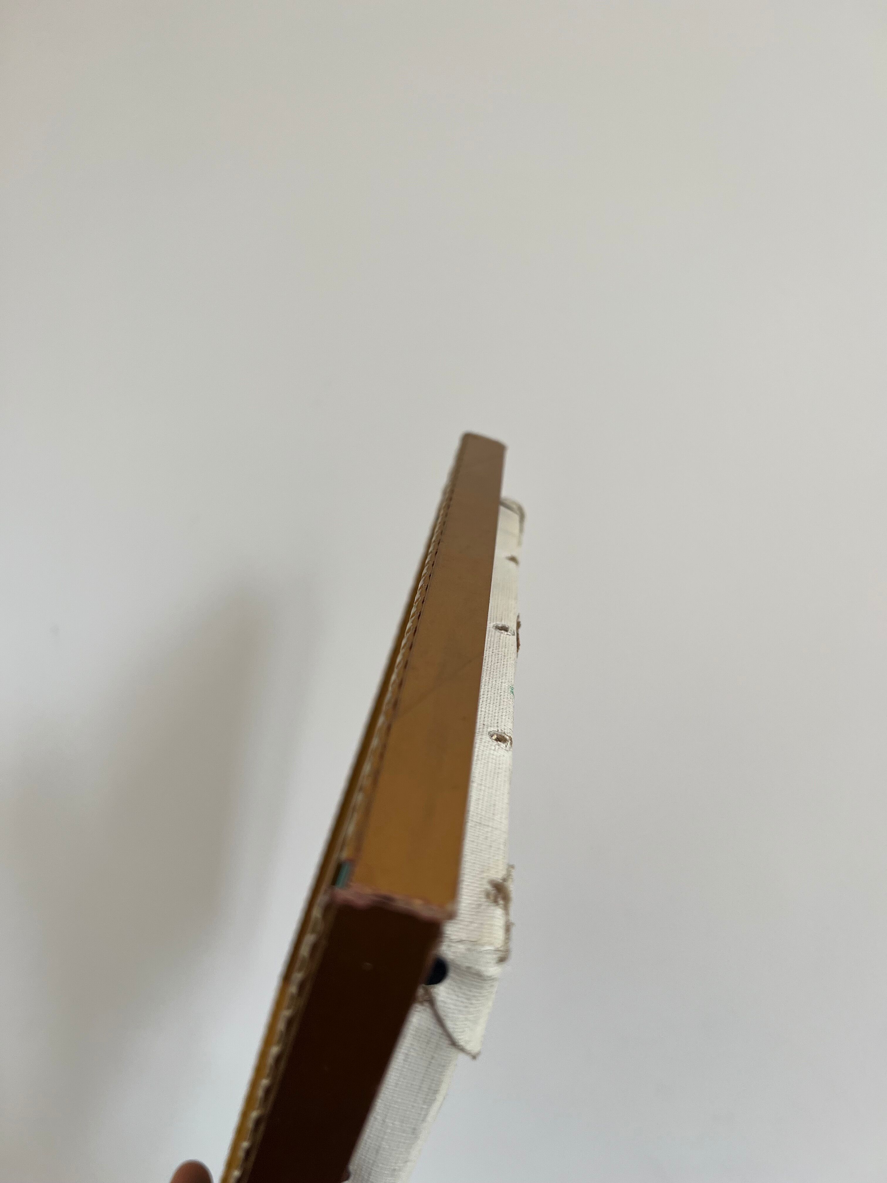 Abstract painting with vintage gilded frame