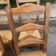 4 solid oak dining chairs with farmhouse straw