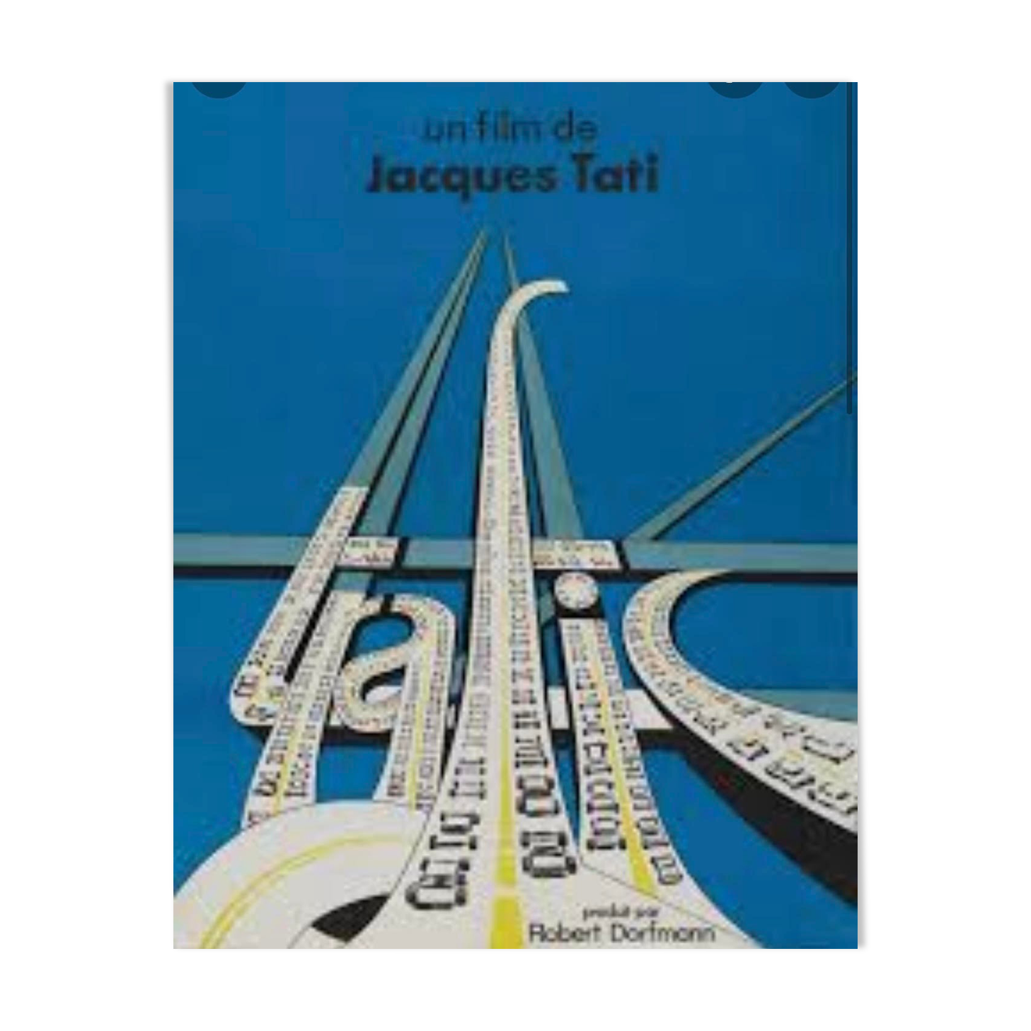 Original poster of the film 'trafic' by Jacques Tati m. hulot