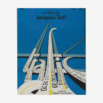 Original poster of the film 'trafic' by Jacques Tati m. hulot