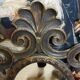 Antique Louis XV style mirror, richly carved with decorations of scrolls, shells, and foliage.