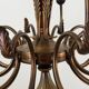 Large Burgundy brass chandelier with 15 arms, 1950, Italy