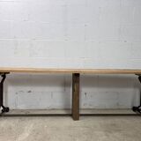 Bench with rustic base