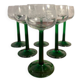 Wine glass with chiseled decoration