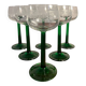 6 verres à pied en verre ciselé