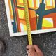 Abstract Cubist Table - Oil on Canvas Signed B. Géral