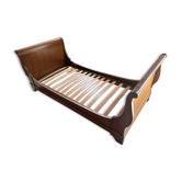 Lit bateau ancien en noyer, style Empire