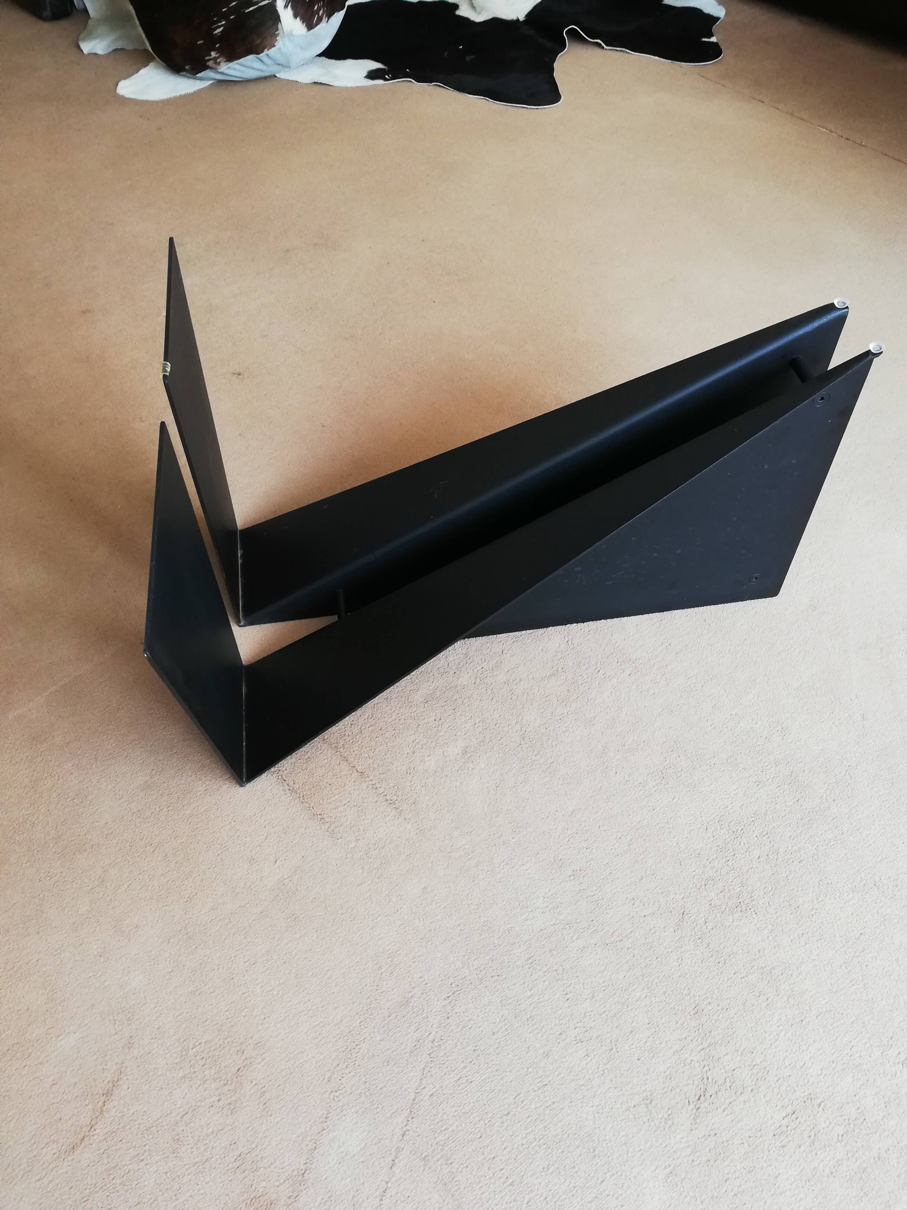 Black metal and glass coffee table