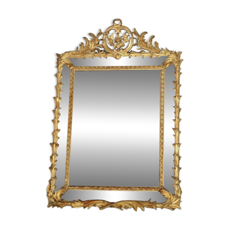 Palm tree mirror in wood and gilded stucco, 19th century