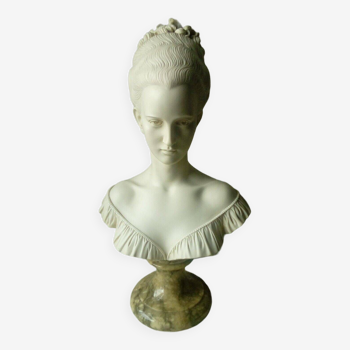 Bust of Josephine de Beauharnais in marble powder, marble base, A.Giannelli