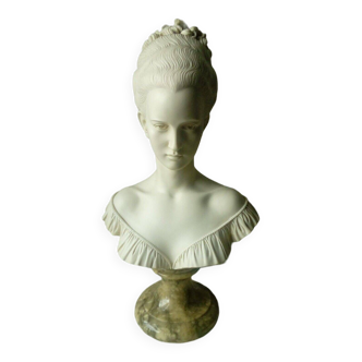 Bust of Josephine de Beauharnais in marble powder, marble base, A.Giannelli