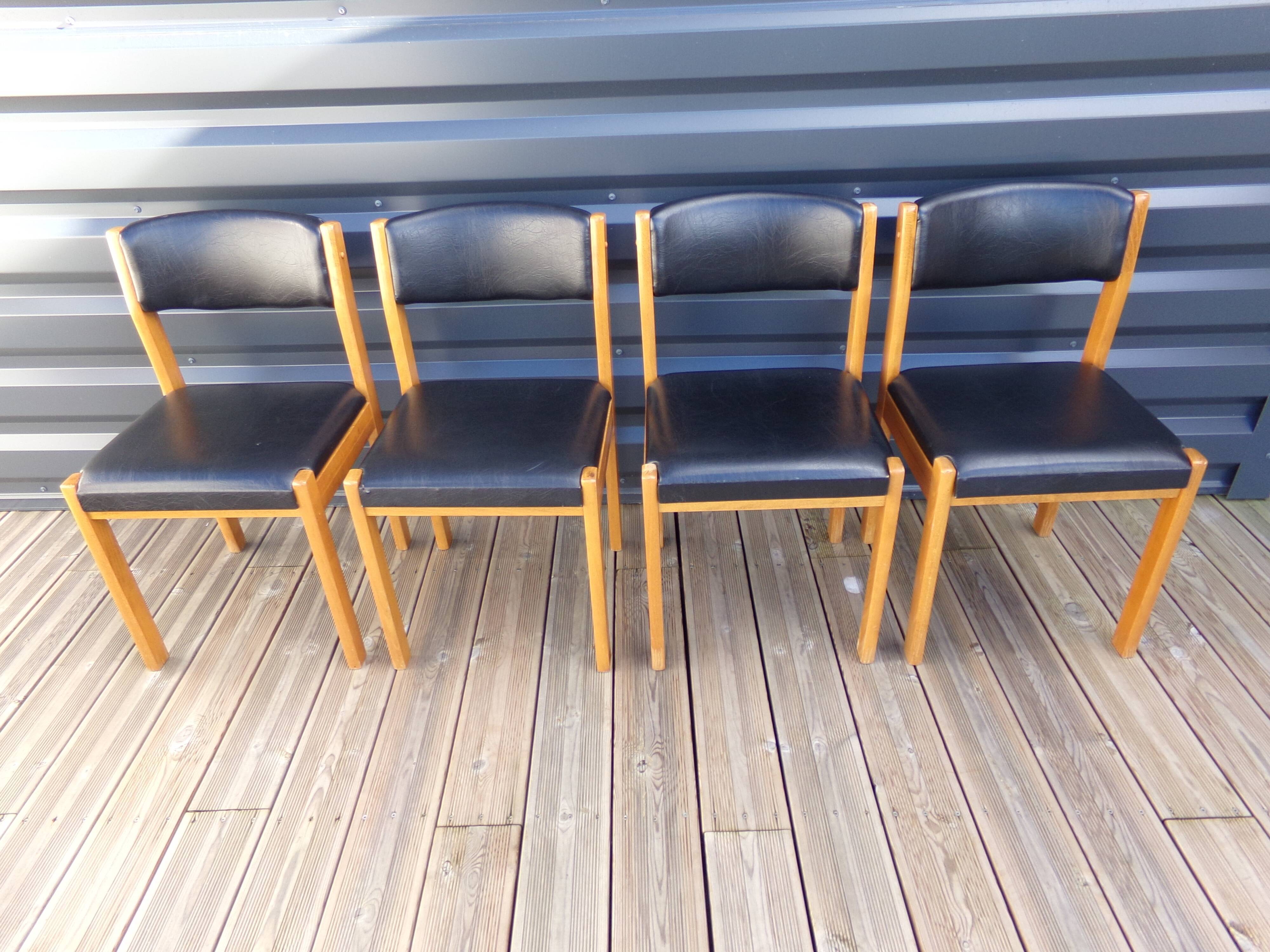 4 chairs baumann imitation black leather