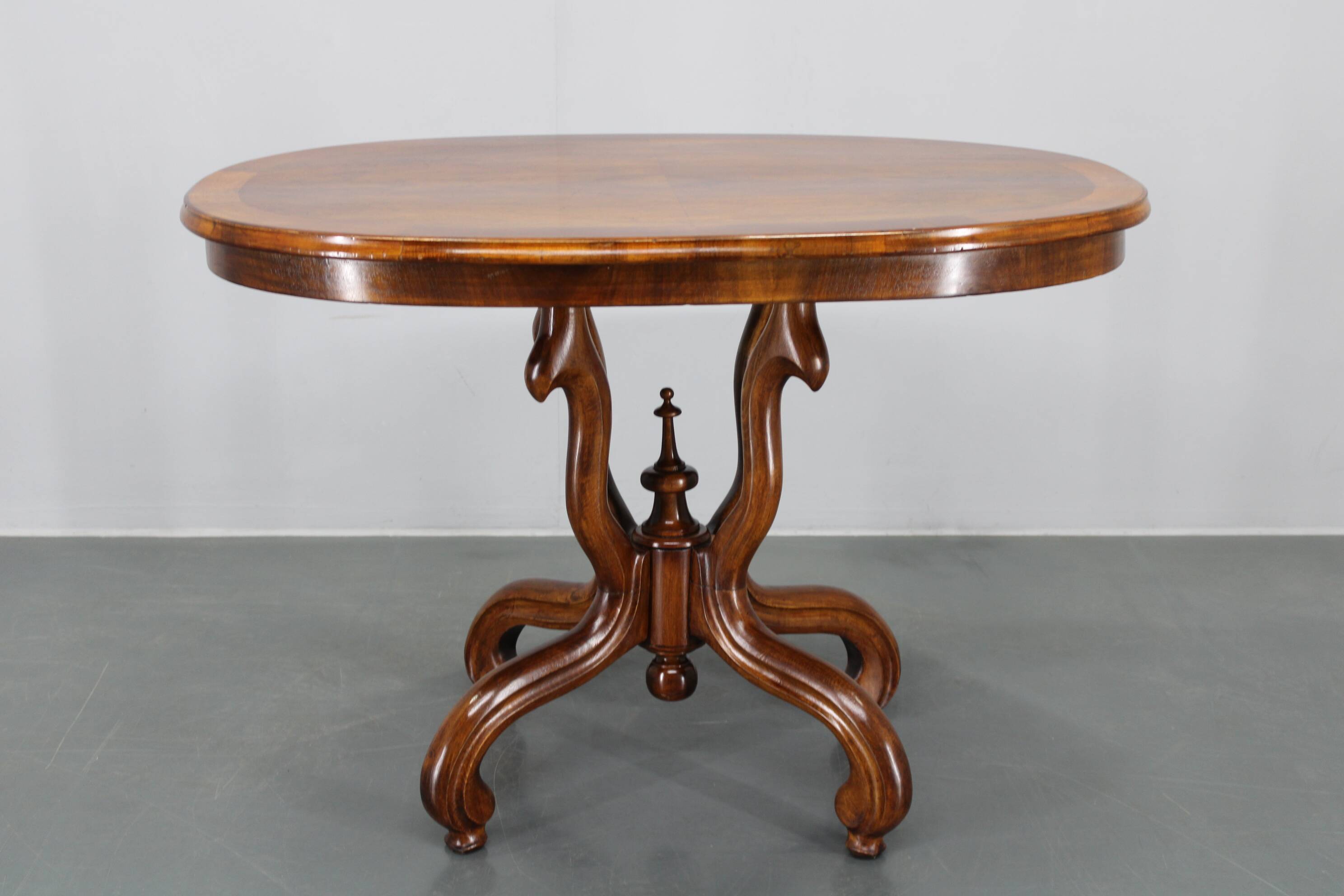 1930s Bentwood Table with Walnut Top Finish, Czechoslovakia