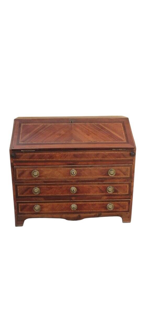 Commode toscane ancienne, époque Louis XVI, fin XVIIIe siècle, placage de n