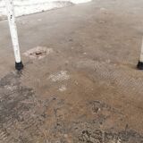 Set of 4 vintage chairs in metal and Skai