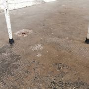 Set of 4 vintage chairs in metal and Skai