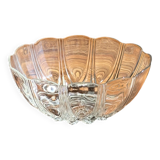 Small vintage Arcoroc Codec glass salad bowl with stylized petal patterns