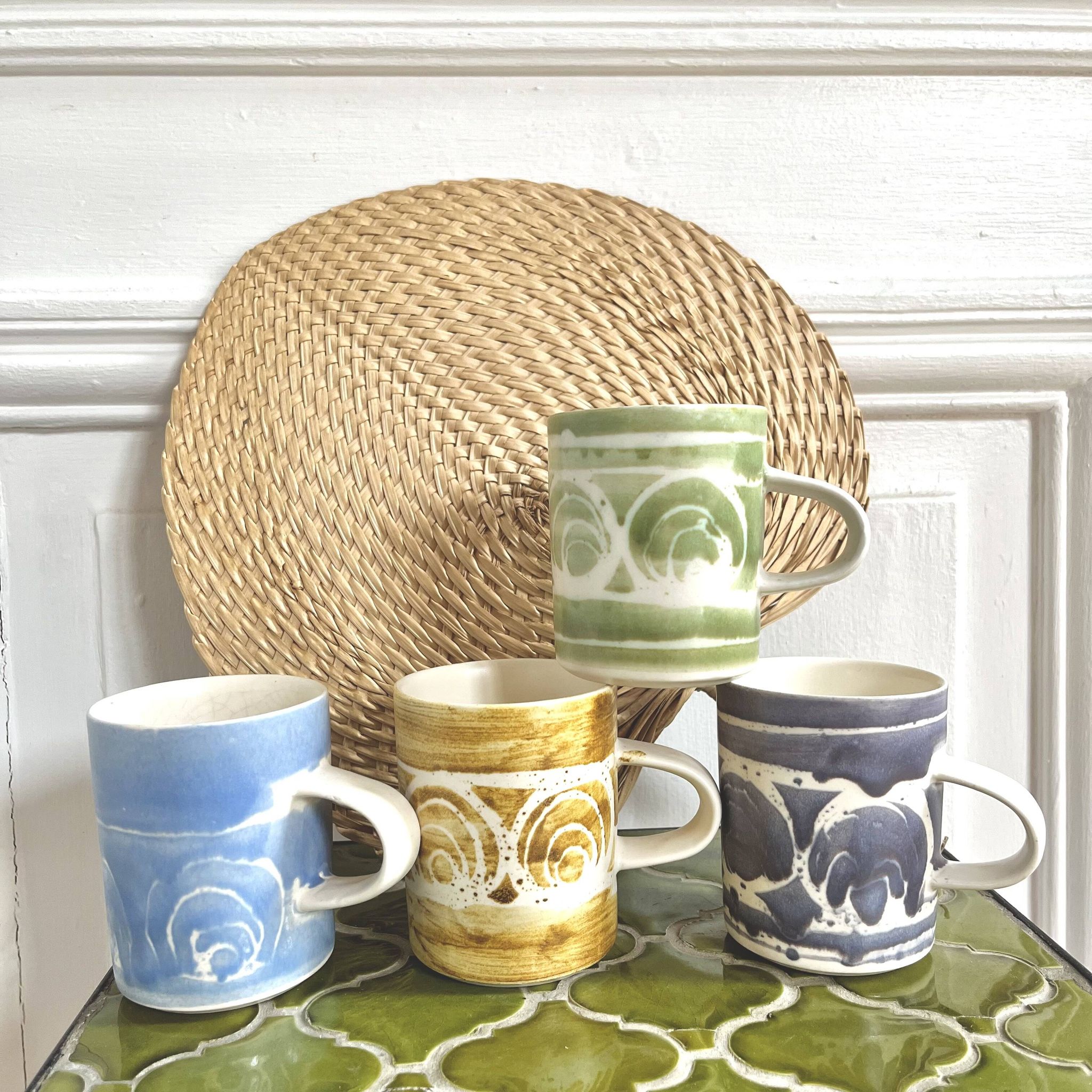 4 English ceramic mugs from the 70s