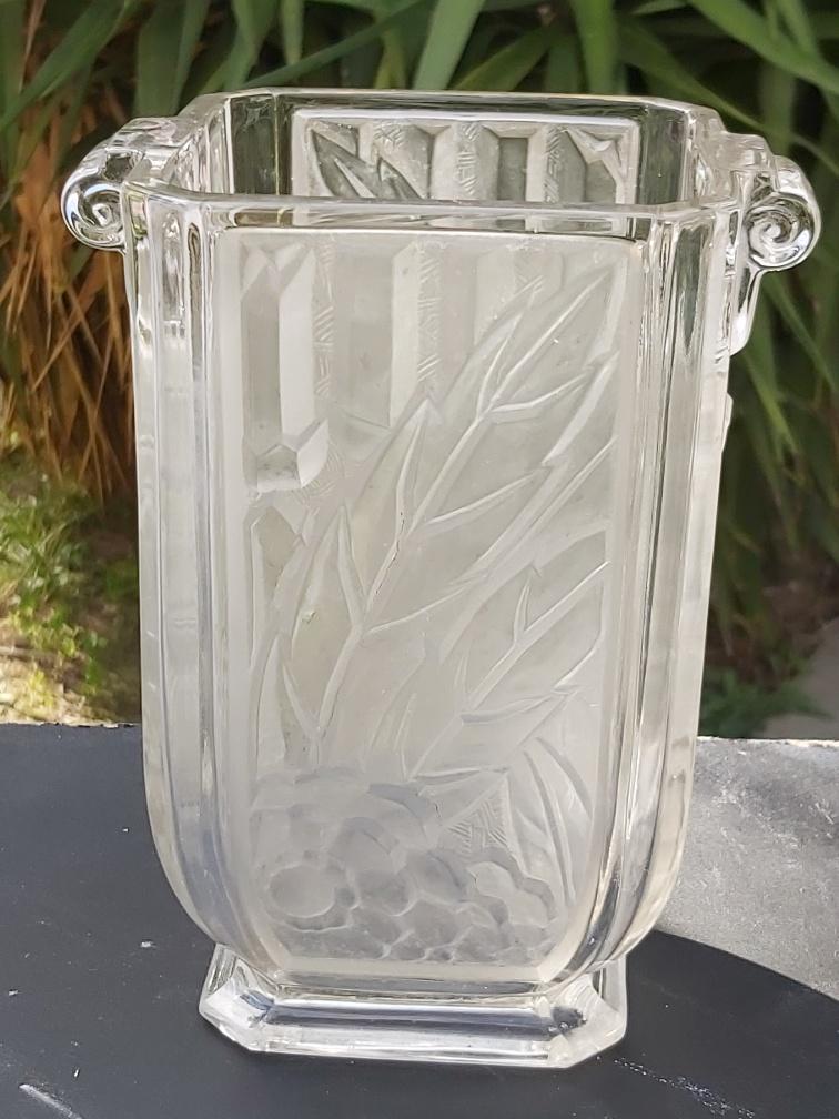 Glass Vase Art Deco Czechoslovakia Spip